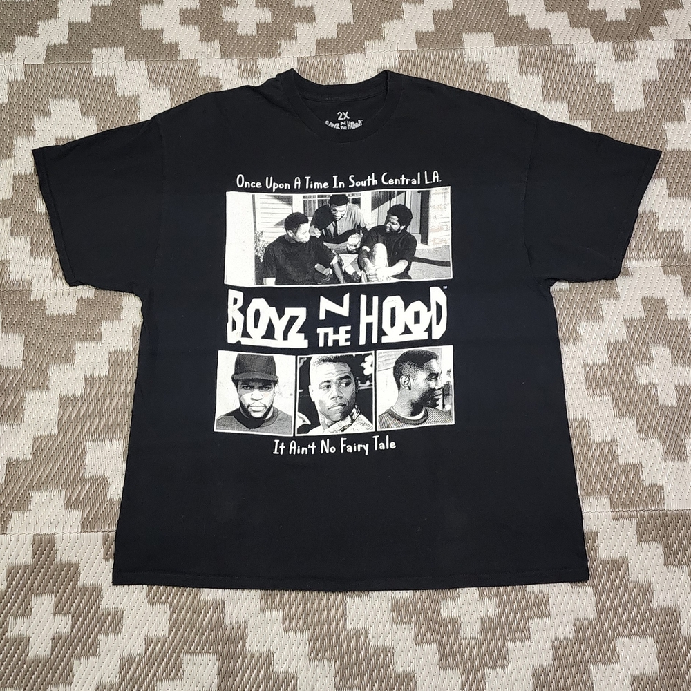 Black Graphic T-Shirt with Boyz N The Hood Design